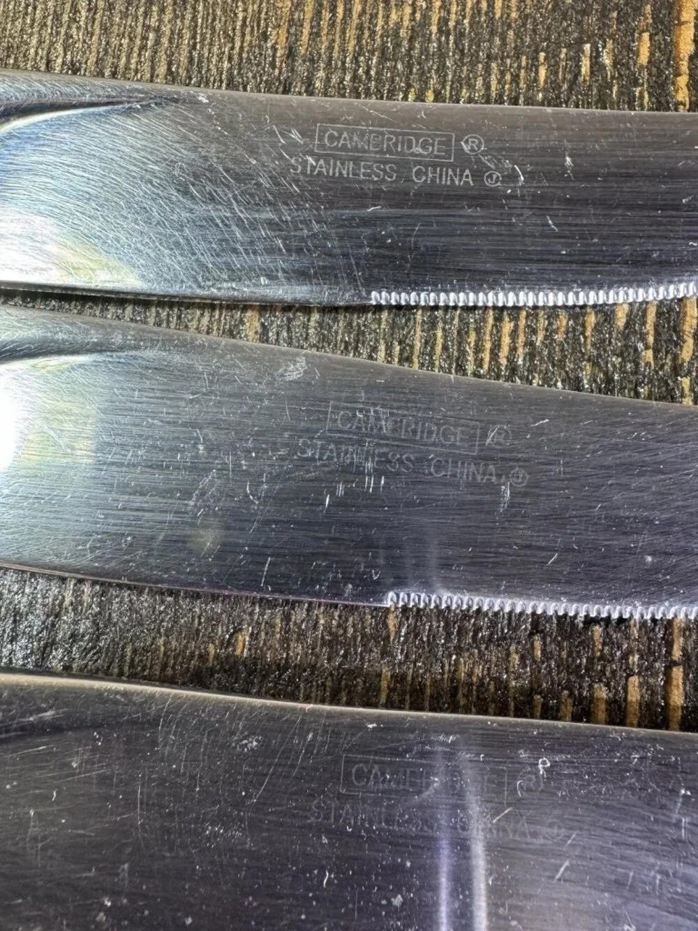 Set Of 4‎ Modern Stainless Knives - Standing Knife - Heavy Weight Dinner Knife